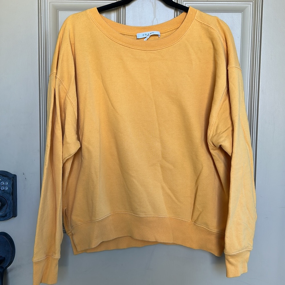 Frame Denim Yellow Crewneck Sweater